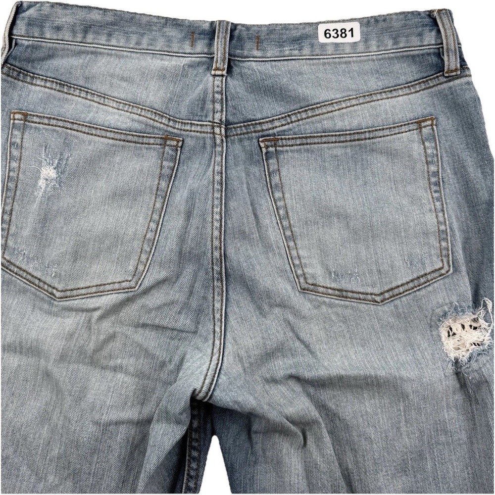 Free People Distressed Jeans Women 29 Raw Hem Blue Light Wash Cotton Stretch